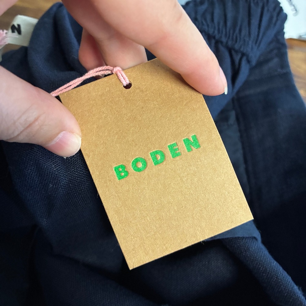 NEW Boden Womens Linen Hampstead Pull On Pant Size 12 Navy Office Summer - Picture 10 of 14